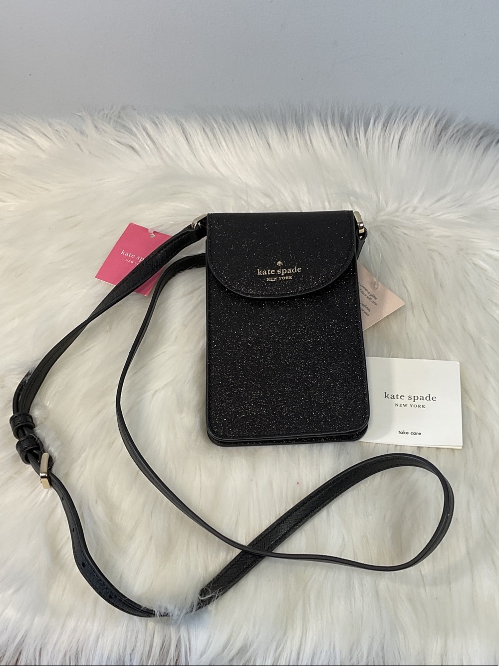 NWT Kate Spade Glitter North South Crossbody Phone Bag. NEW